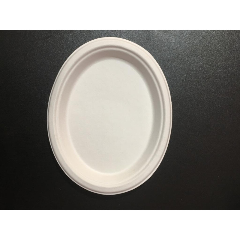 9" Plain oval plat (Bagasse)